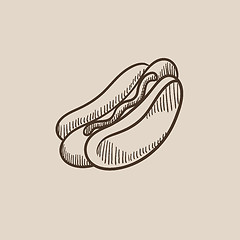 Image showing Hotdog sketch icon.