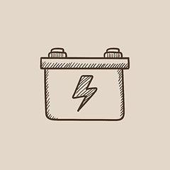 Image showing Car battery sketch icon.