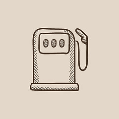 Image showing Gas station sketch icon.