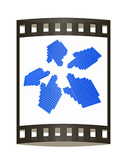 Image showing Link selection computer mouse cursor on white background. The film strip