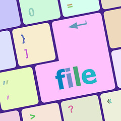 Image showing file button on computer pc keyboard key vector illustration