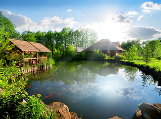 Image showing Cottage near lake