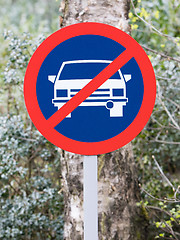 Image showing No parking road sign old