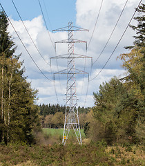 Image showing Large electric pylons