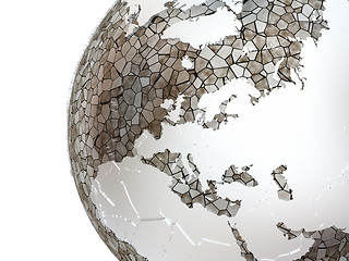 Image showing Europe on translucent Earth