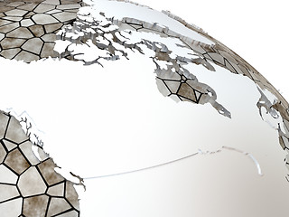 Image showing Canada on translucent Earth