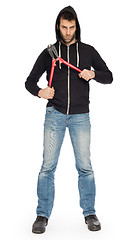 Image showing Robber with red bolt cutters