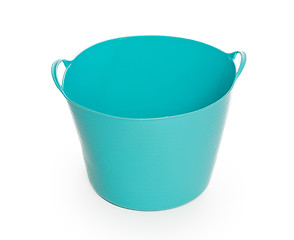 Image showing Blue color plastic basket