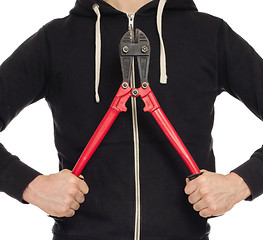 Image showing Robber with red bolt cutters