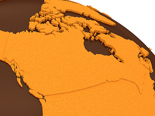 Image showing Canada on chocolate Earth