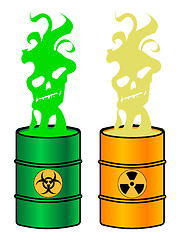 Image showing Toxic barrels