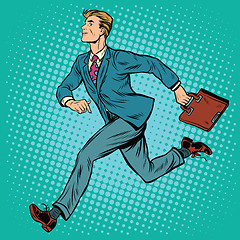 Image showing Businessman running man