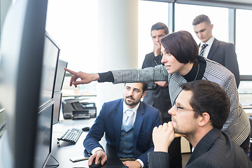 Image showing Business team working in corporate office.