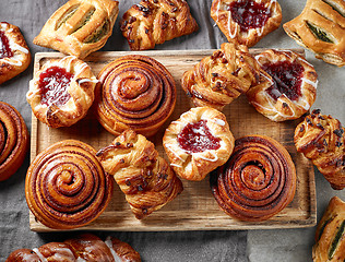 Image showing various freshly baked sweet buns