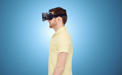 Image showing man in virtual reality headset or 3d glasses