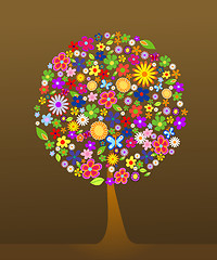 Image showing Colorful tree with flowers