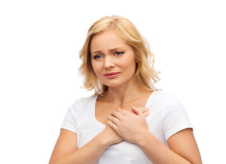 Image showing unhappy woman suffering from heartache