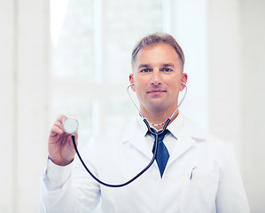 Image showing male doctor with stethoscope