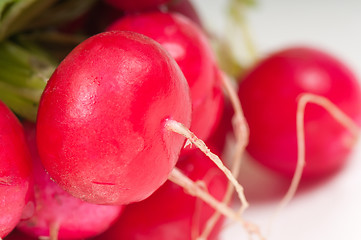 Image showing Close up of red radishes