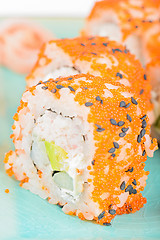 Image showing California maki sushi with masago