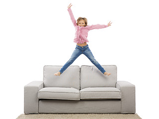 Image showing LIttle girl jumping