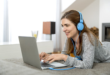 Image showing Working at home while listen music