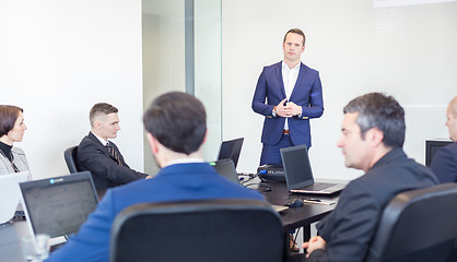 Image showing Corporate business team office meeting.
