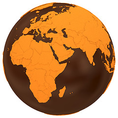 Image showing Africa on chocolate Earth