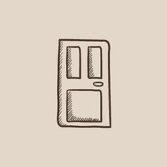 Image showing Front door sketch icon.