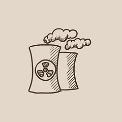 Image showing Nuclear power plant sketch icon.