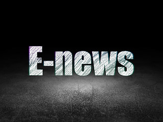 Image showing News concept: E-news in grunge dark room