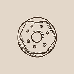 Image showing Doughnut sketch icon.