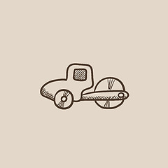 Image showing Road roller sketch icon.