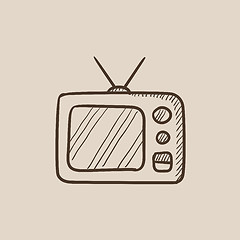 Image showing Retro television sketch icon.