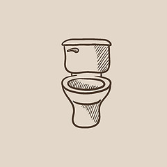 Image showing Lavatory bowl sketch icon.