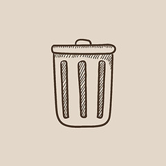 Image showing Trash can sketch icon.