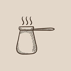 Image showing Coffee turk sketch icon.