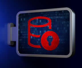 Image showing Database concept: Database With Lock on billboard background