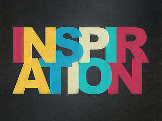 Image showing Marketing concept: Inspiration on School board background