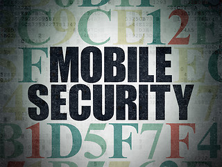 Image showing Safety concept: Mobile Security on Digital Data Paper background