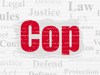 Image showing Law concept: Cop on wall background