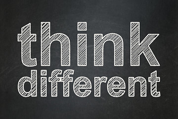 Image showing Learning concept: Think Different on chalkboard background