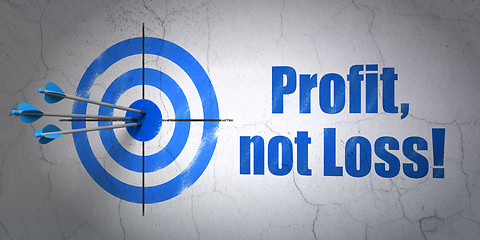 Image showing Business concept: target and Profit, Not Loss! on wall background