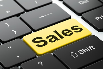 Image showing Marketing concept: Sales on computer keyboard background