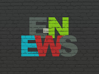 Image showing News concept: E-news on wall background
