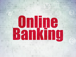 Image showing Money concept: Online Banking on Digital Data Paper background