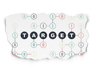 Image showing Finance concept: Target on Torn Paper background