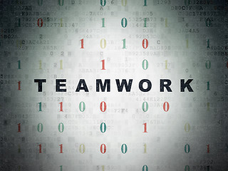 Image showing Business concept: Teamwork on Digital Data Paper background