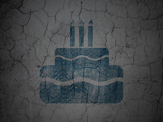 Image showing Holiday concept: Cake on grunge wall background