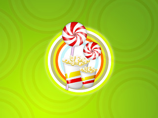 Image showing candies and popcorn